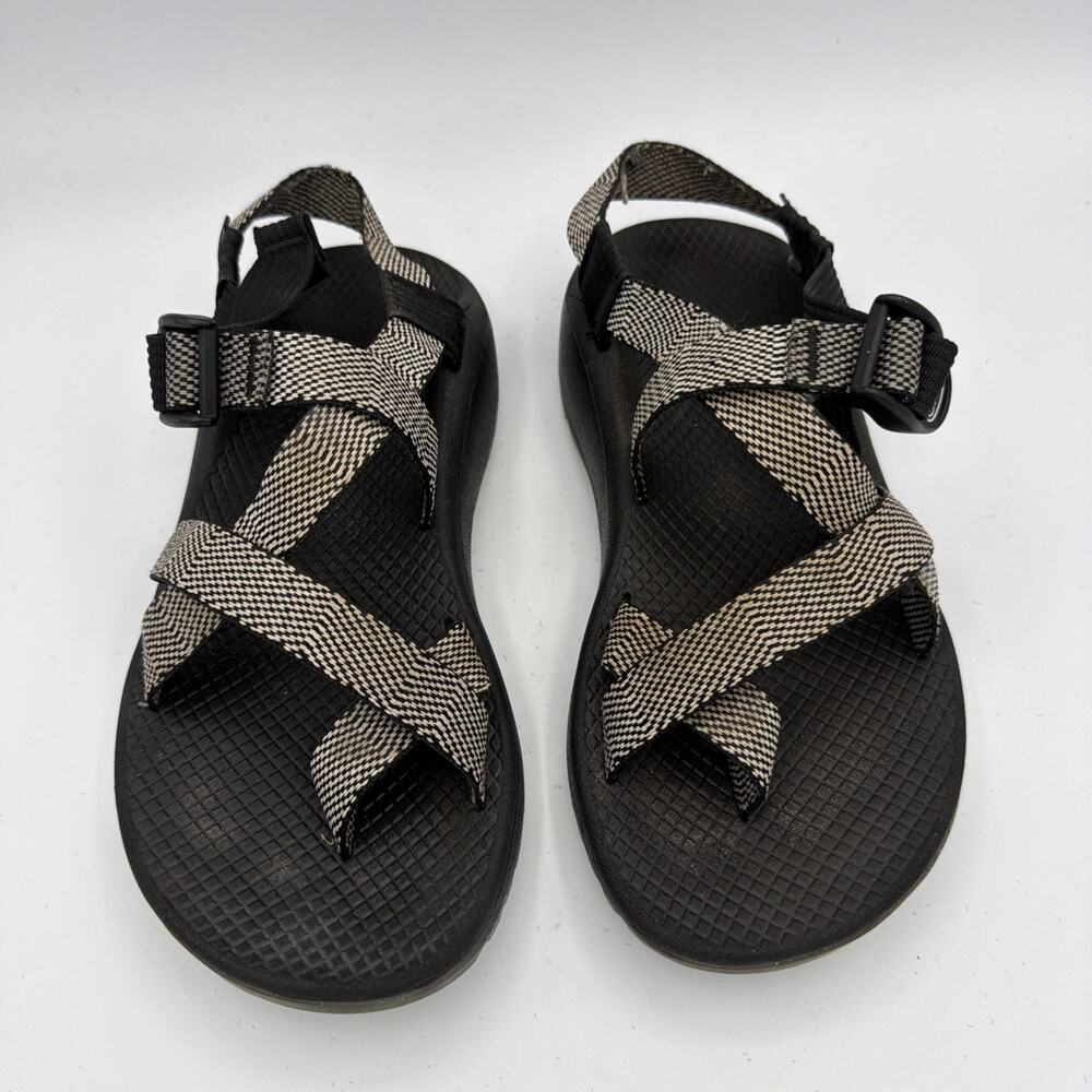Chaco Women's Z Cloud 2 Excite Black White Strappy Toe-Loop Sports Sandals Sz 7